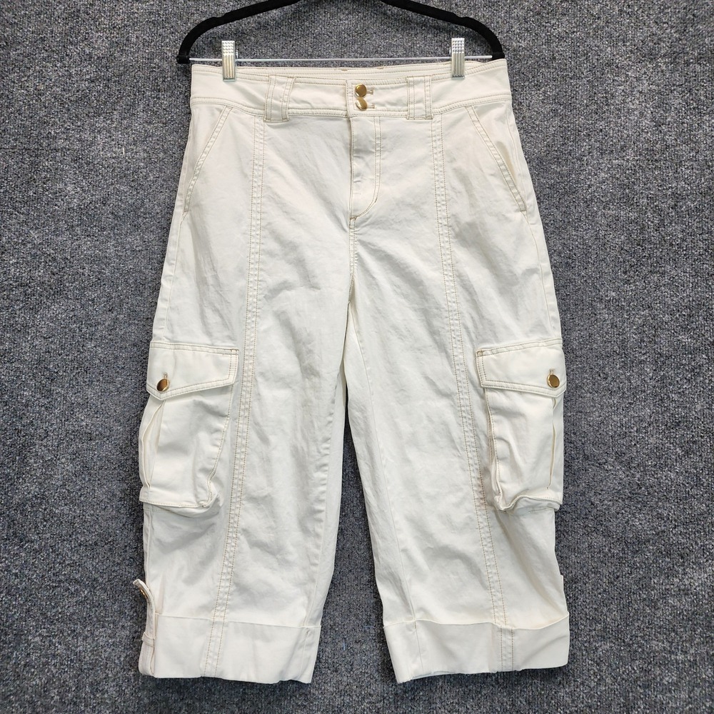 Maeve Anthropologie Women's Cargo Capri Cropped Utility Pants Cotton Size 8